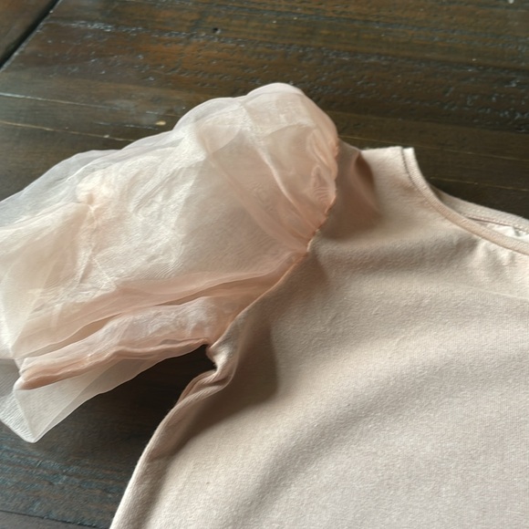 Pink Zara top with puff sleeves size 6 - Picture 3 of 4